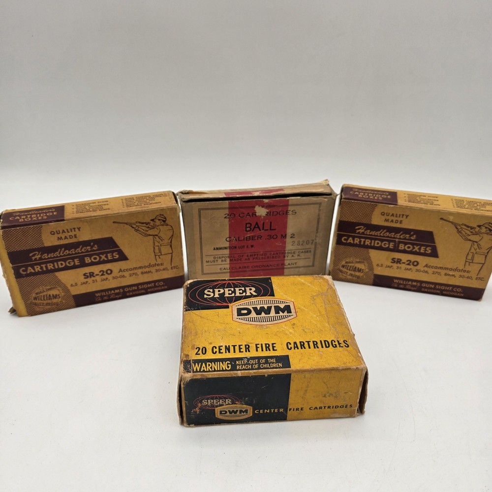 Vintage Empty Ammo Boxes For Display