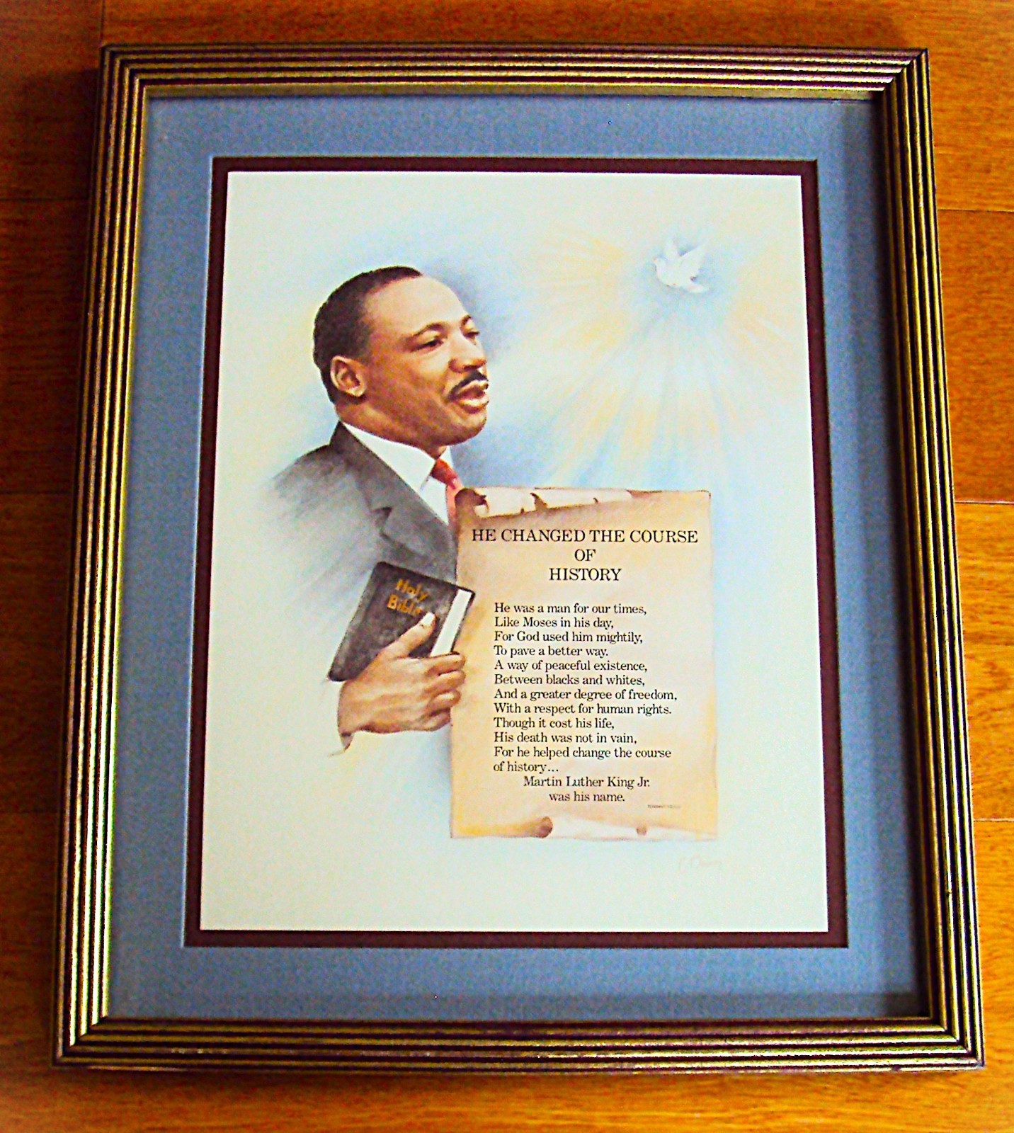 VINTAGE MLK Martin Luther King CHANGED HISTORY BLACK Art African American Framed