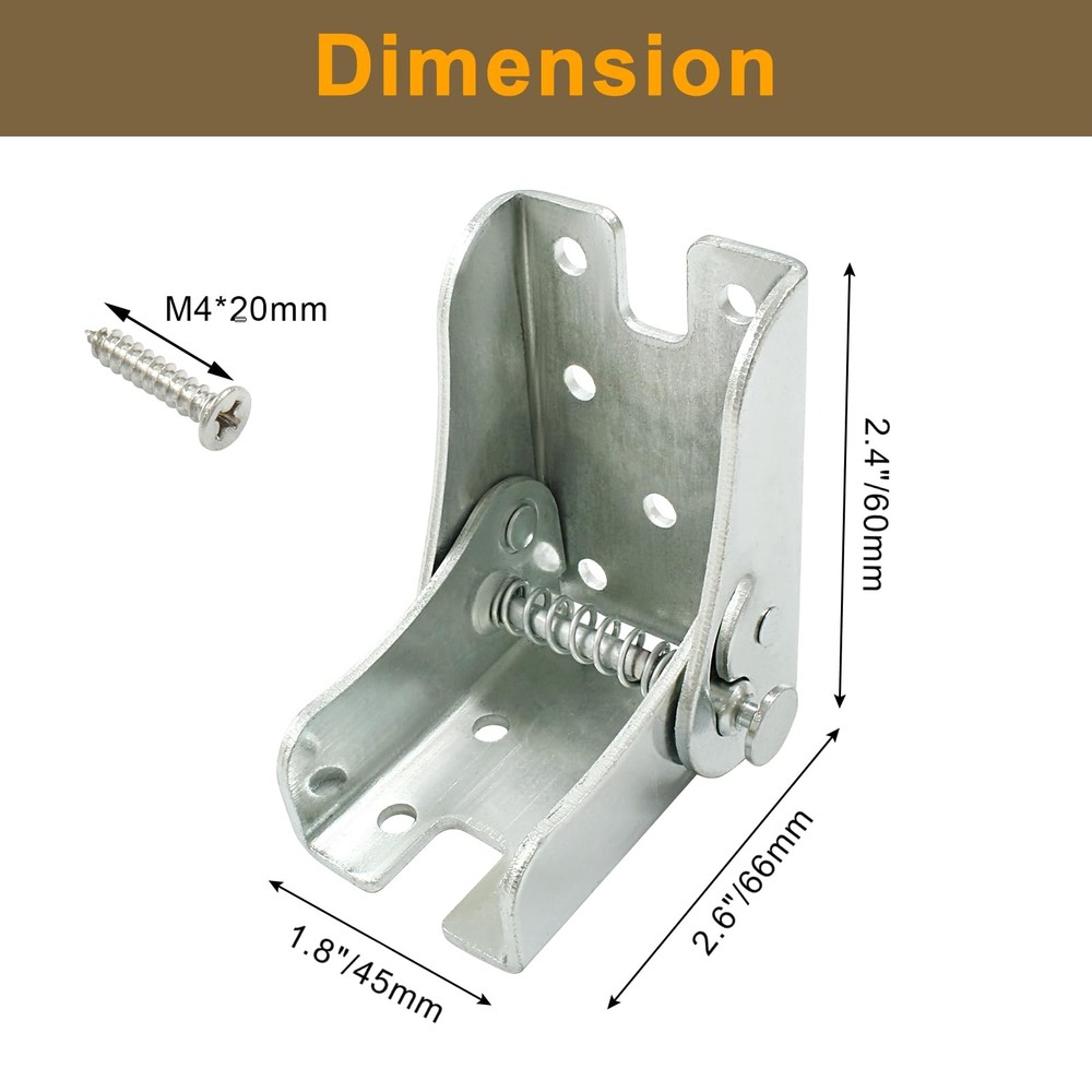 Suiwotin 2pcs Folding Hinge Bracket, Self Locking Hinges 90 Degree Foldable T...