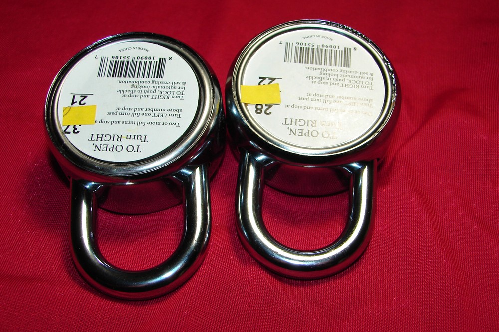 Keyless,Dial Combination Pad Lock set of 2,Both Different Combinations,NEW