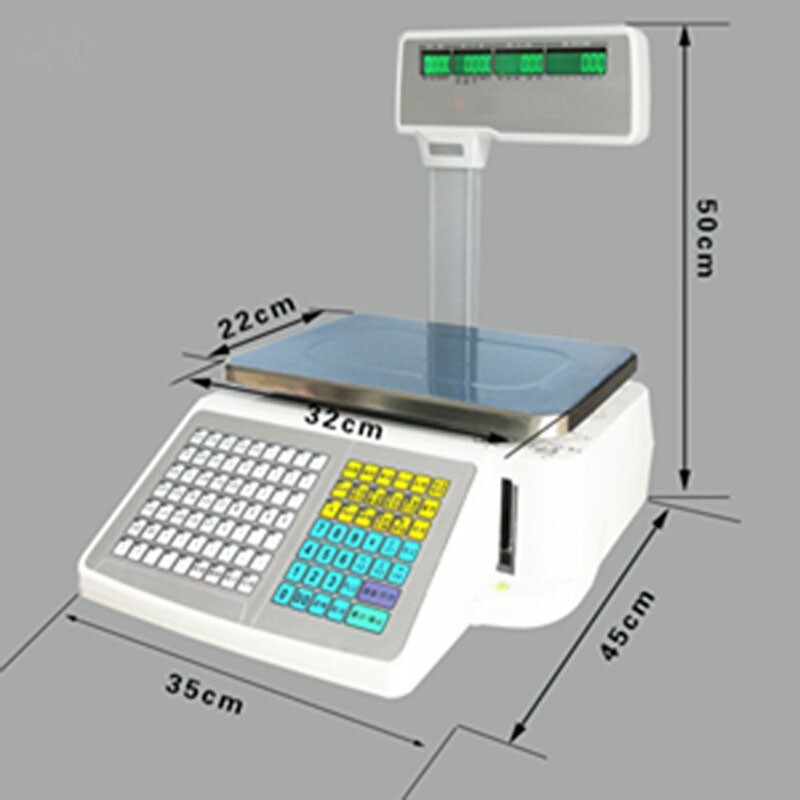 33LB Digital Price Computing Scale Food Label Printing Barcode Weighing Scale
