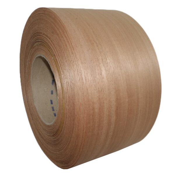 Mahogany 7'' X 120" Roll Preglued Wood Veneer Edge Banding, Iron on Hot Melt