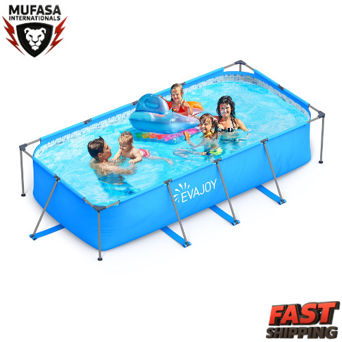 Above-Ground Metal Frame Swimming Rectangular Pool 14ft x 7ft x 33in