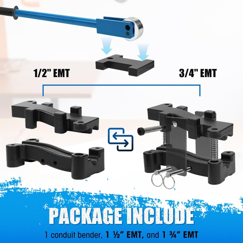 Dual Size Conduit Offset Bender 2 in 1 - Both ½“& ¾” EMT, Ensuring Precise and E