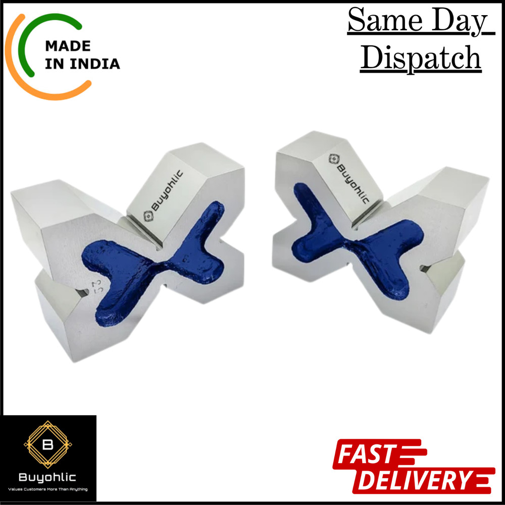 Cast Iron Precision Ground Quad Head 4 Way Vee Blocks Pair