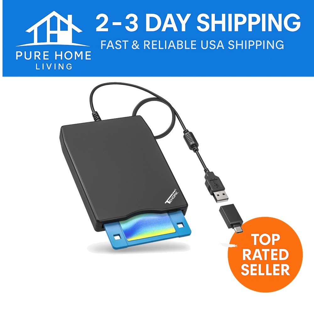 Compact External USB Floppy Disk Drive for Smooth Data Transfer and Recovery