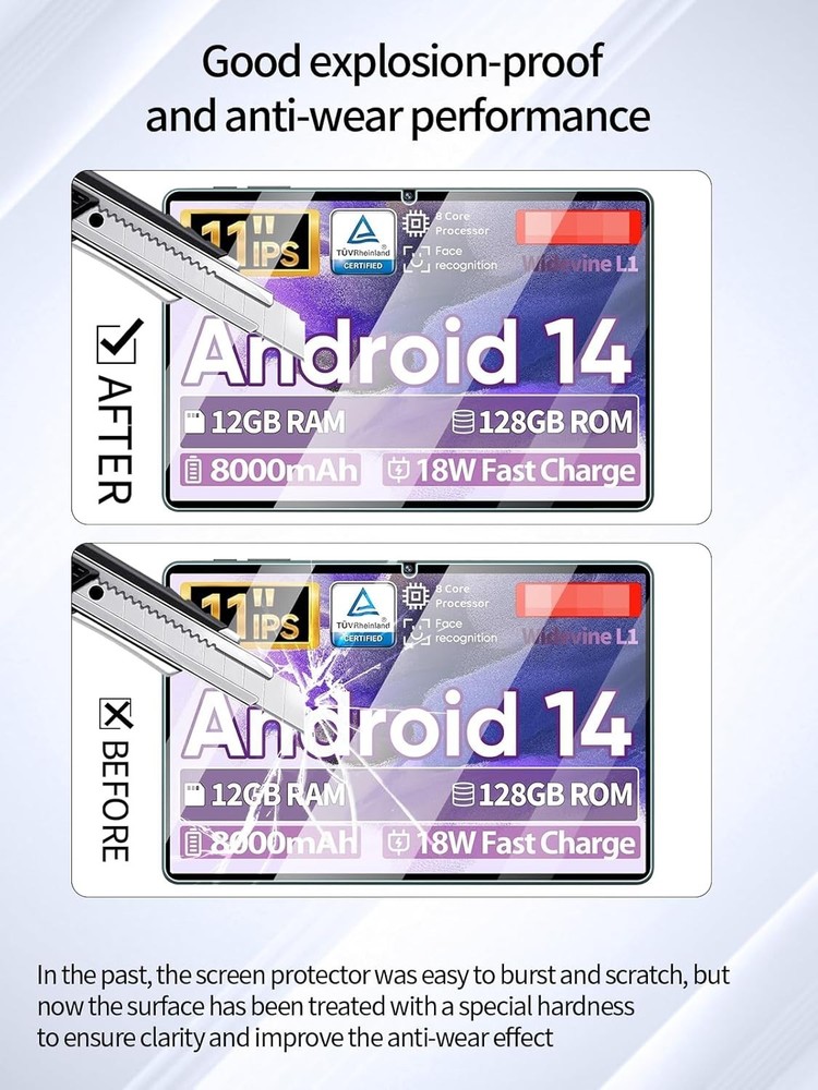 Touch Sensitive Screen Protector with Oleophobic Coating for JIKOCXN Tablets