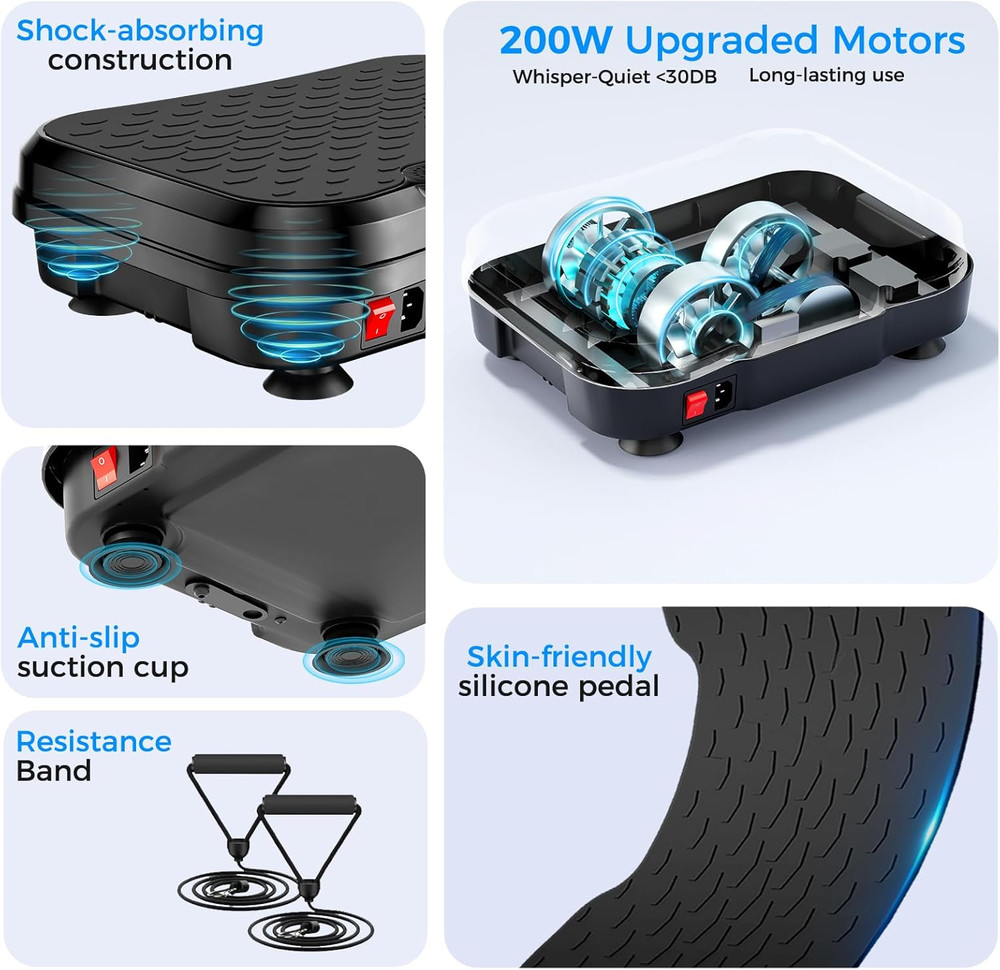Vibration Plate Exercise Machine, 450 Lbs Capacity, 250 Adjustable Speeds