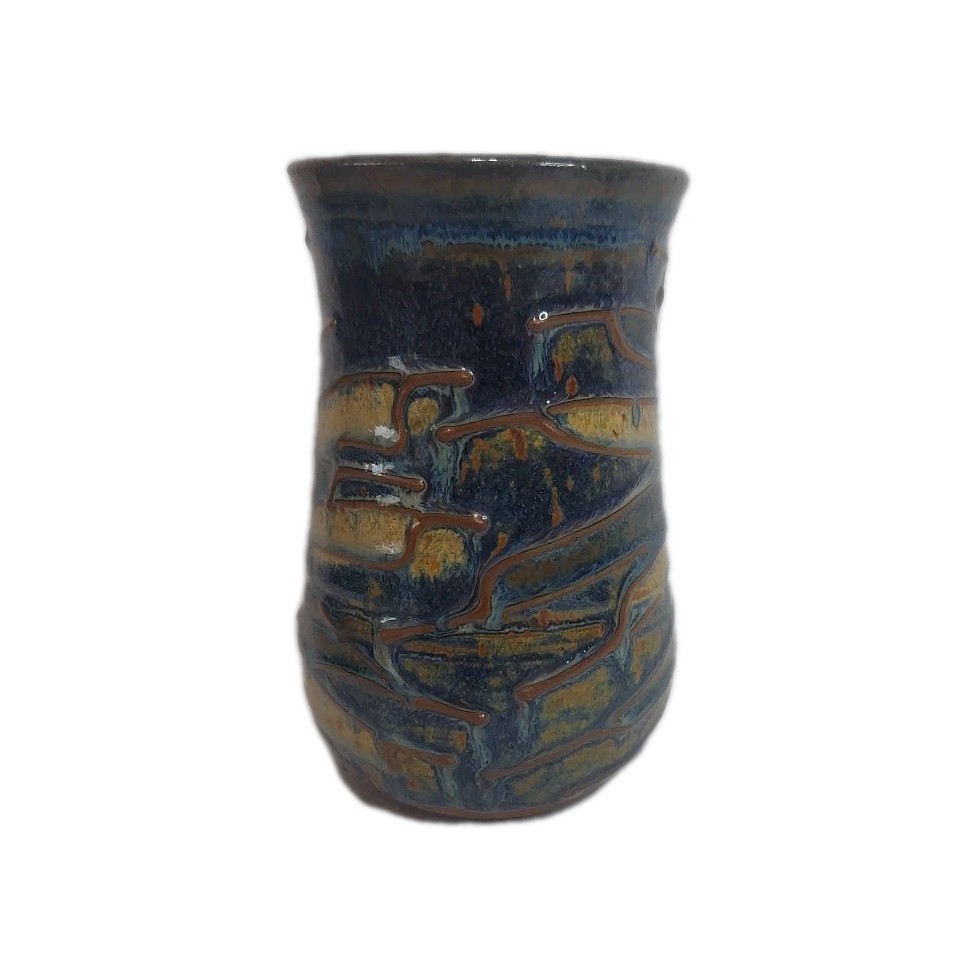 MCM Ceramic Medium Size Vase Featuring A Starfish Raised Art Work EUC