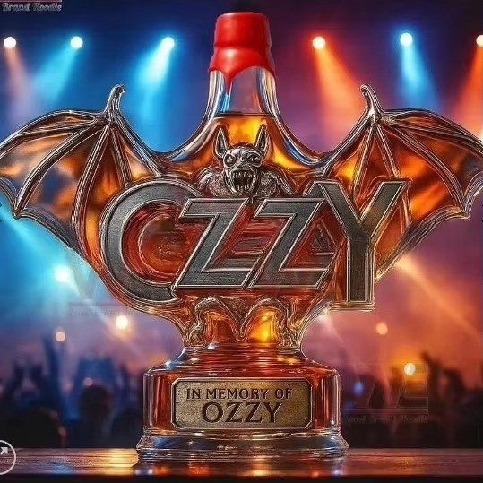 In Memory Of Ozzy Whiskey Bottle Osbourne Wing Glass Decanter Unique Gift 300ml