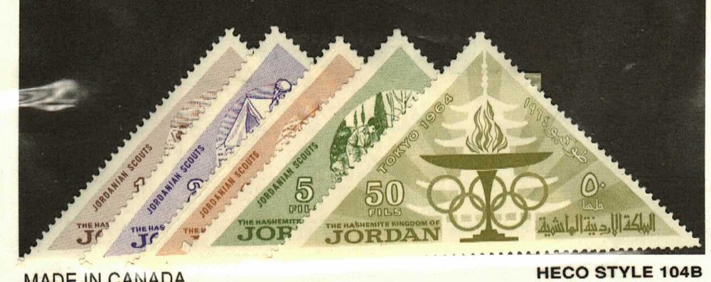 Jordan #484-6, 499, 490 MH Olympics triangular stamps