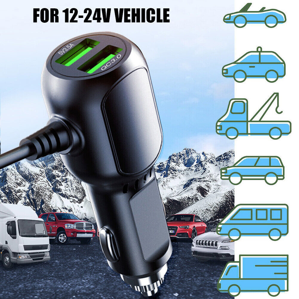 QC3.0 Car Charger Power Cord For Garmin Nuvi 50LM/T 55 LM/T 65 LM/T GPS Dash Cam