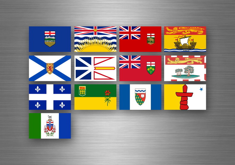 Sticker Sheet Canada Province Region Flags