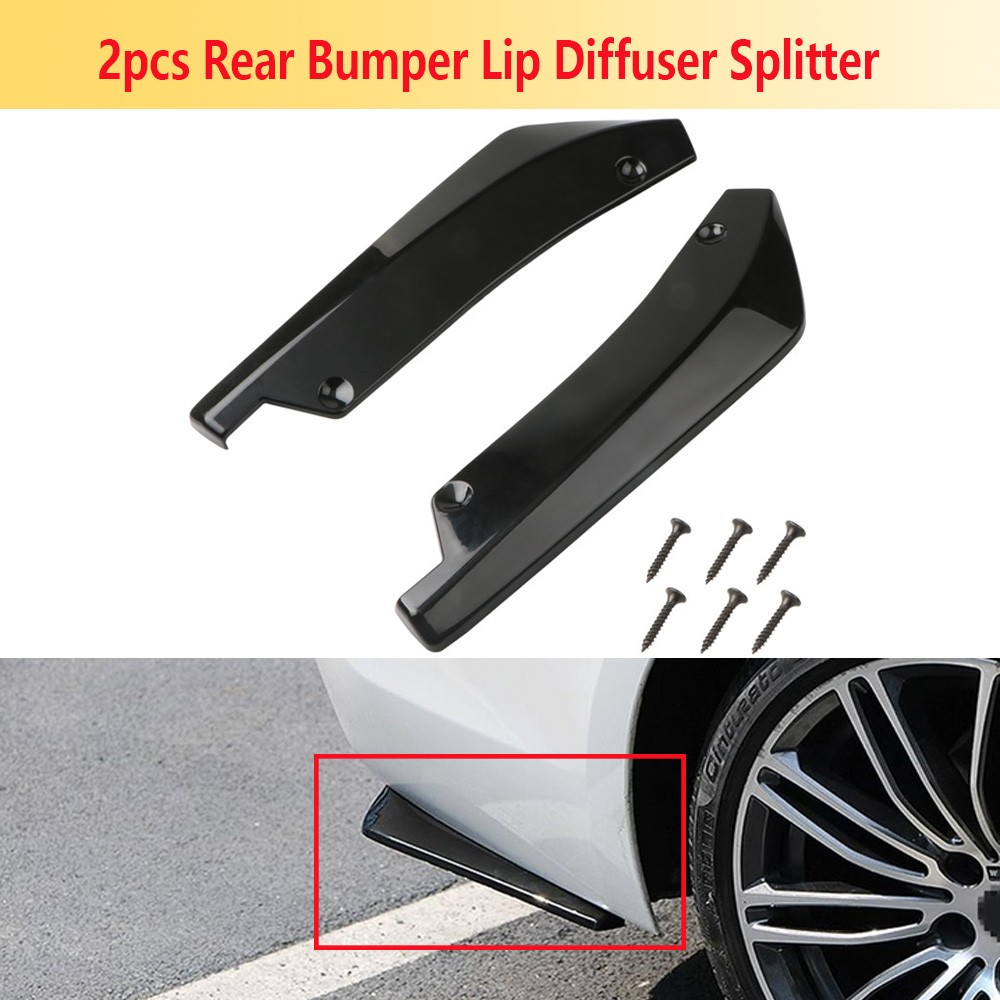 2X For BMW Car Rear Bumper Lip Diffuser Splitter Canard Protector Accessories