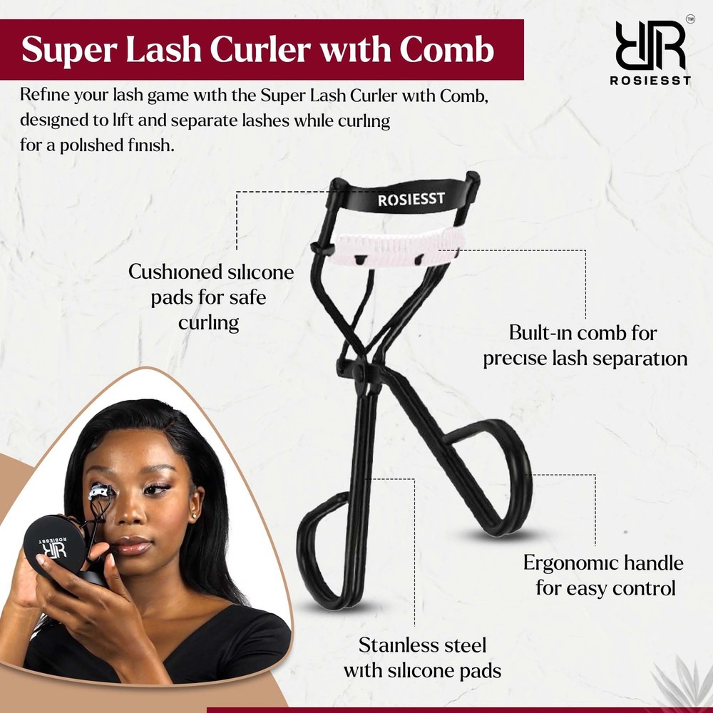 Super Eye Lash Curler Built-in Comb Long Lasting Dual Function Lightweight