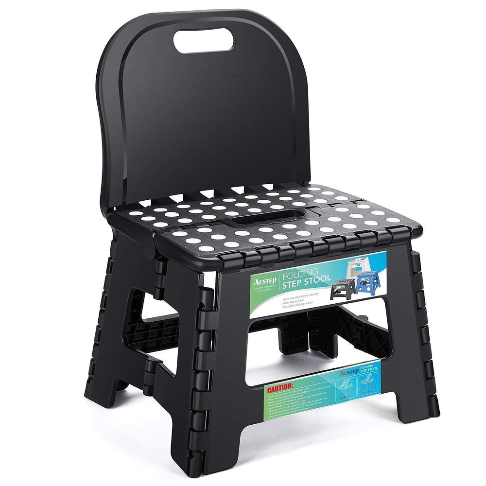 ACSTEP Folding Step Stool, Include Extra Wide Heavy Duty Stepping Stool and B...