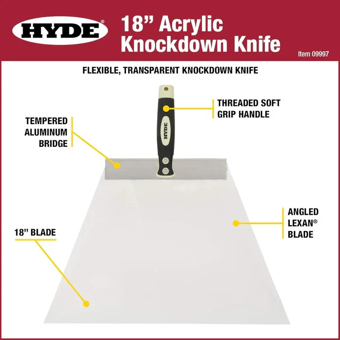 Hyde Acrylic Drywall Knockdown Knife 24"