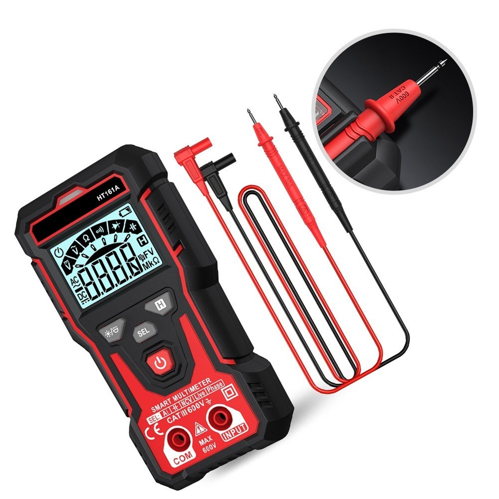 HT161A Auto Range Multimeter 4000 Counts Backlit LCD NCV and Diode Test