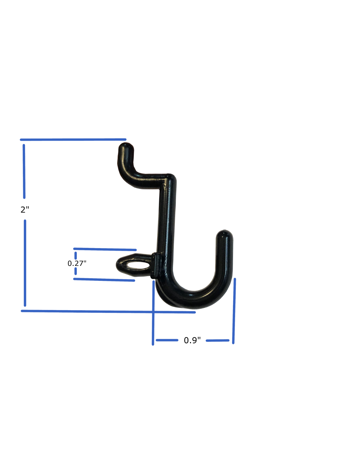 Plastic Pegboard Hooks Lowercase j-Hooks for peg boards 100 pieces MADE IN USA