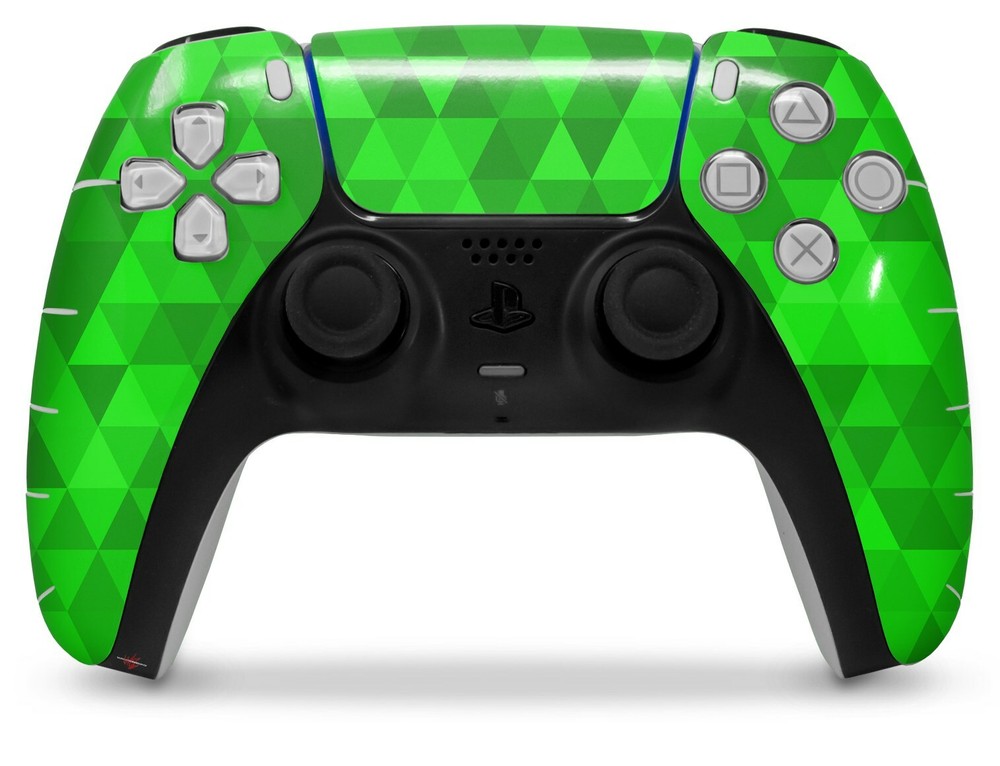 Skin Sony PS5 Controller Triangle Mosaic Green