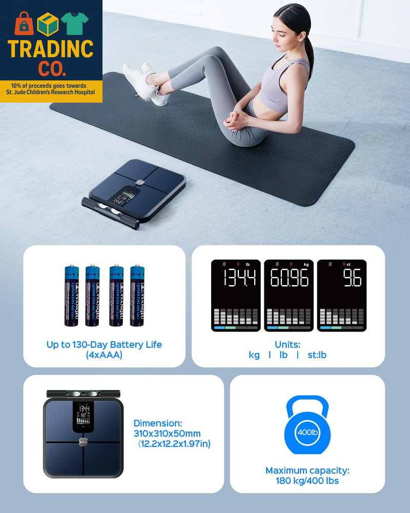 Smart Pod Scale for Full Body Composition, 8-Sensor Smart Analyzer Measures Fat,