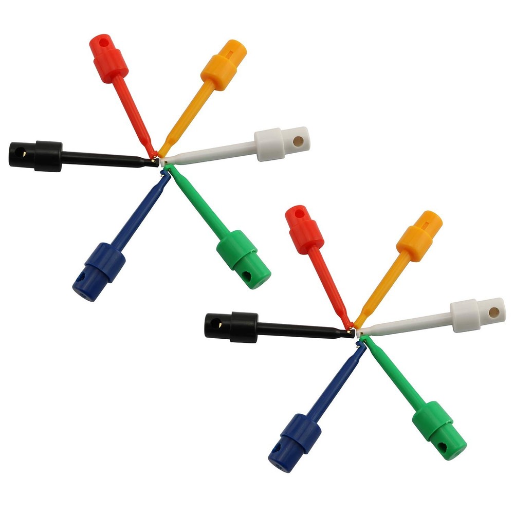 12-Pack 58mm Multi-Colored Test Hook Clips for Electrical Testing Probe Grabb...