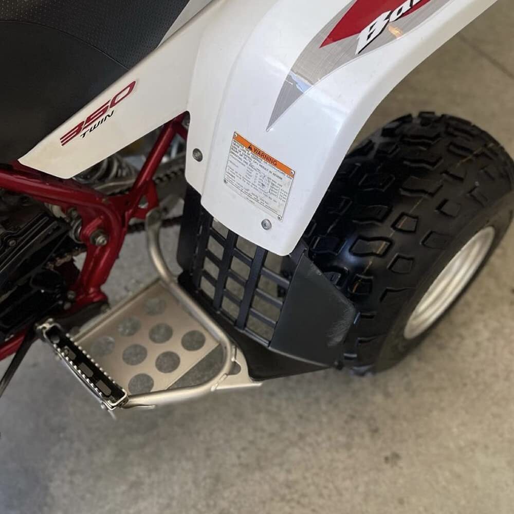 Heel Guards Footrest For 1990-2006 Yamaha Banshee LH+RH Nerf Bars Black+Silver