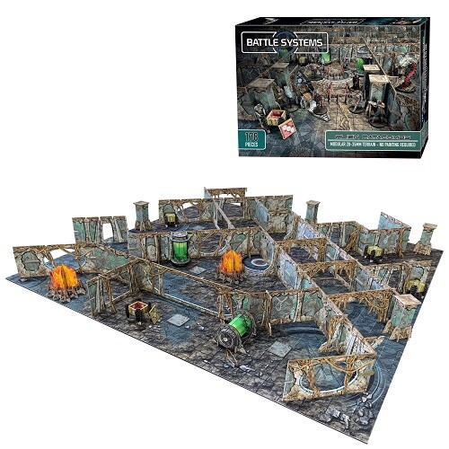 Scifi Terrain Alien Catacombs Core Set - Modular Card 40k Sci-fi
