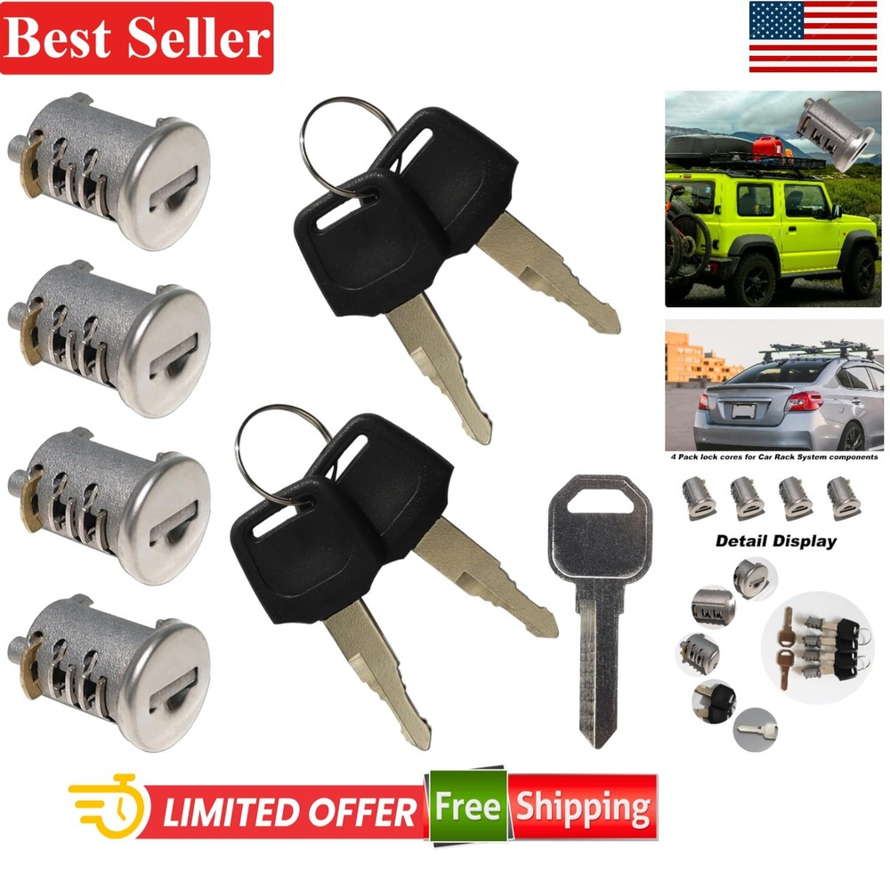 Complete 4 Lock Core Kit for Yakima Roof Rack - Universal Locking Solution