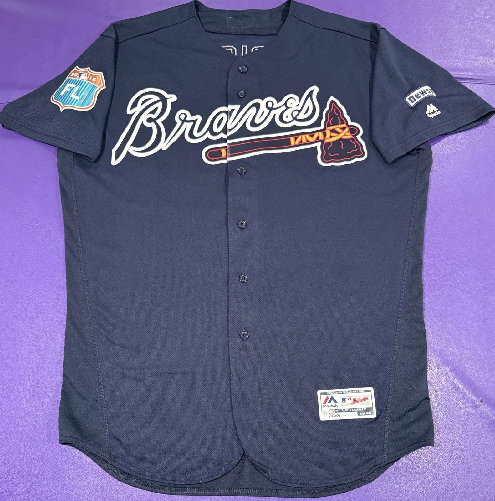 Game Used Atlanta Braves Jerseys 2016 Steven Rodriguez #86 Majestic Jersey 48