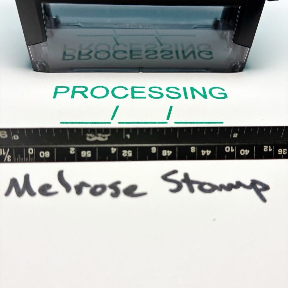 Processing With Date Line Rubber Stamp Green Ink Self Inking Ideal 4913
