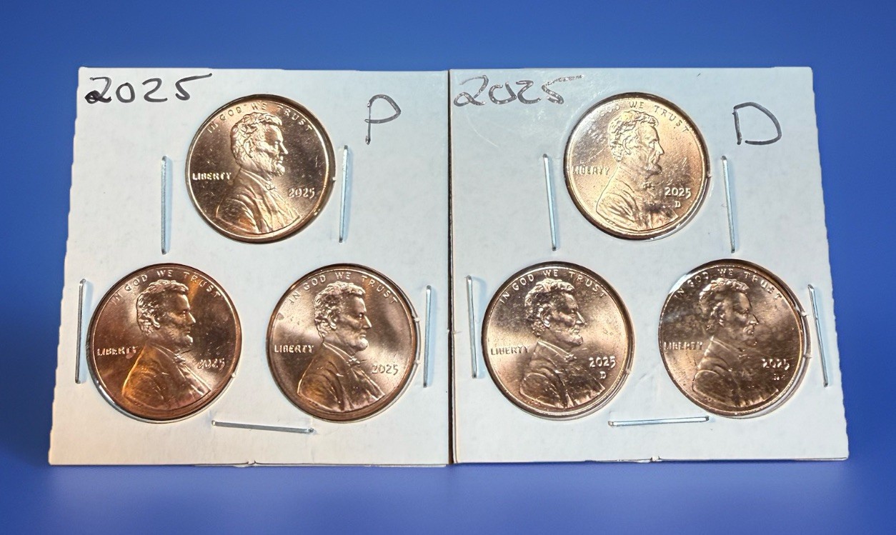 3 SETS! 2025 P & D Lincoln Shield Cents. Six(6) Coins. HUGE Volume Discounts!💥