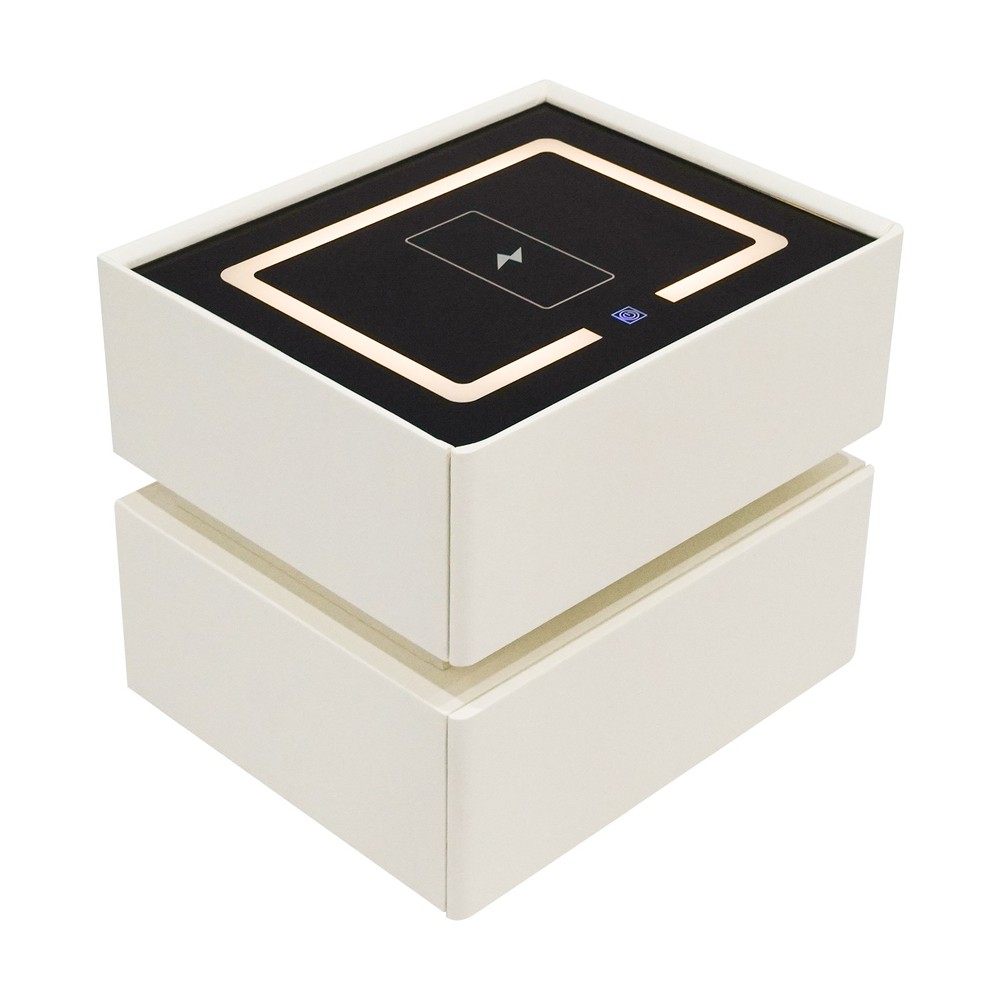 Smart Nightstand W/ Tri color sensor light+Wireless Charging+USB Bedside Table