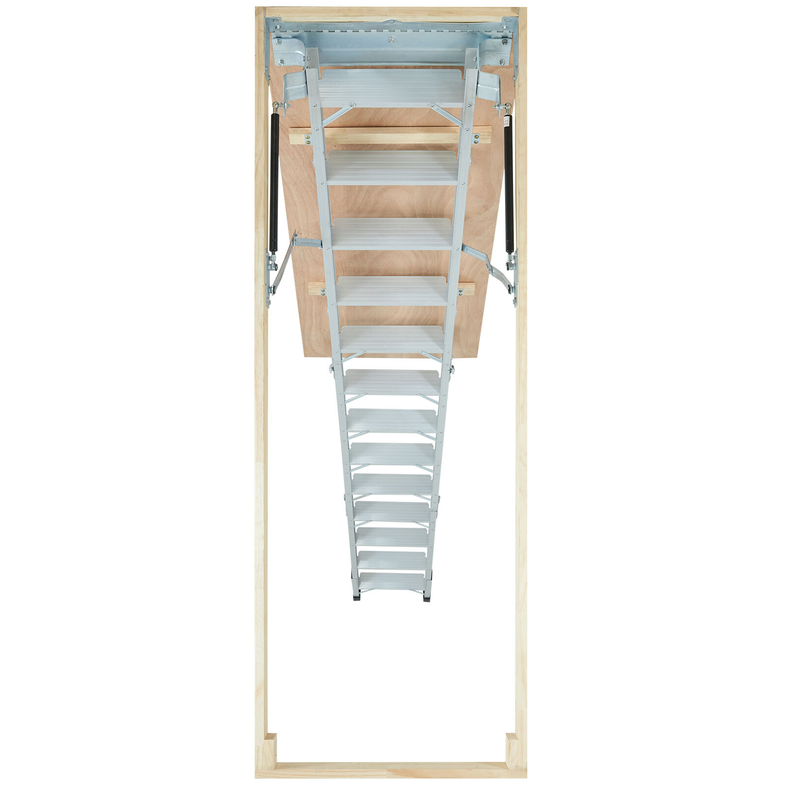 VEVOR Folding Attic Ladder Aluminum Adjustable Portable Loft Stairs Ceiling