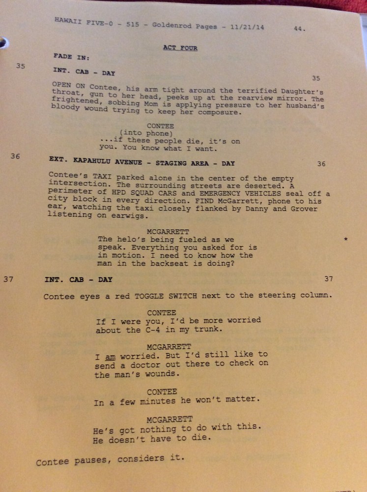 HAWAII FIVE-O ORIGINAL SCRIPT 515 SCHEDULE 2014 E 'IMI PONO DANIEL DAE KIM