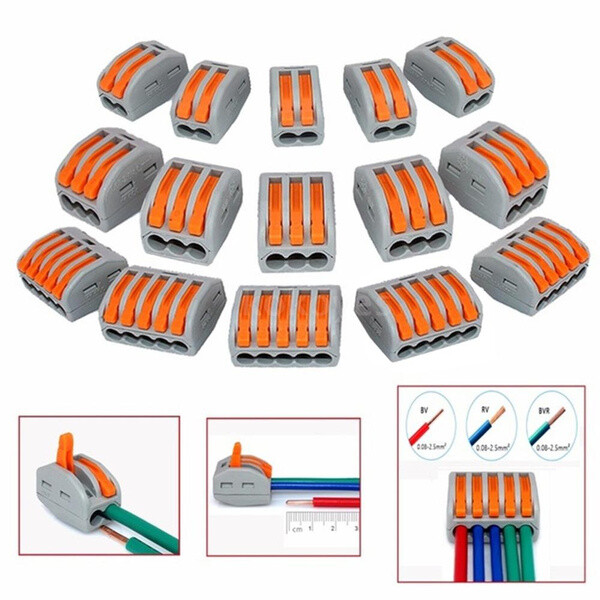 Lever Nut Wire Compact Cable Splice Circuit Electrical Connector Terminals Block