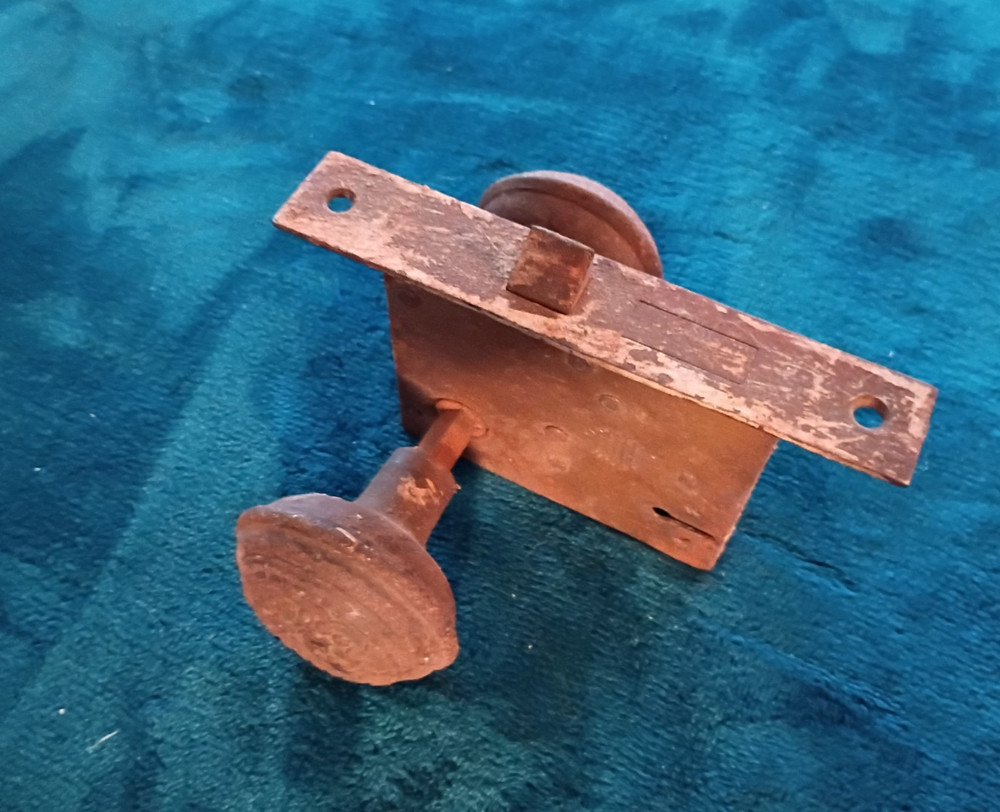 Antique Mortise Lock With Russel And Erwin Knobs.