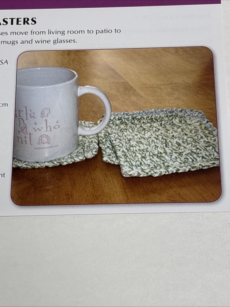 Everyday Coasters Knitting Pattern Card Page