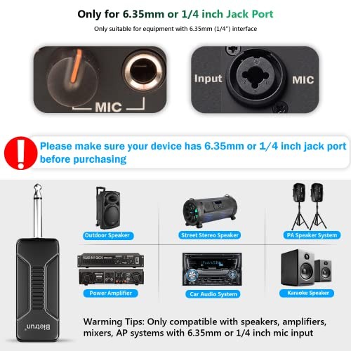 Wireless Microphone, UHF Metal Dual Handheld Cordless Dynamic Mic System Grey