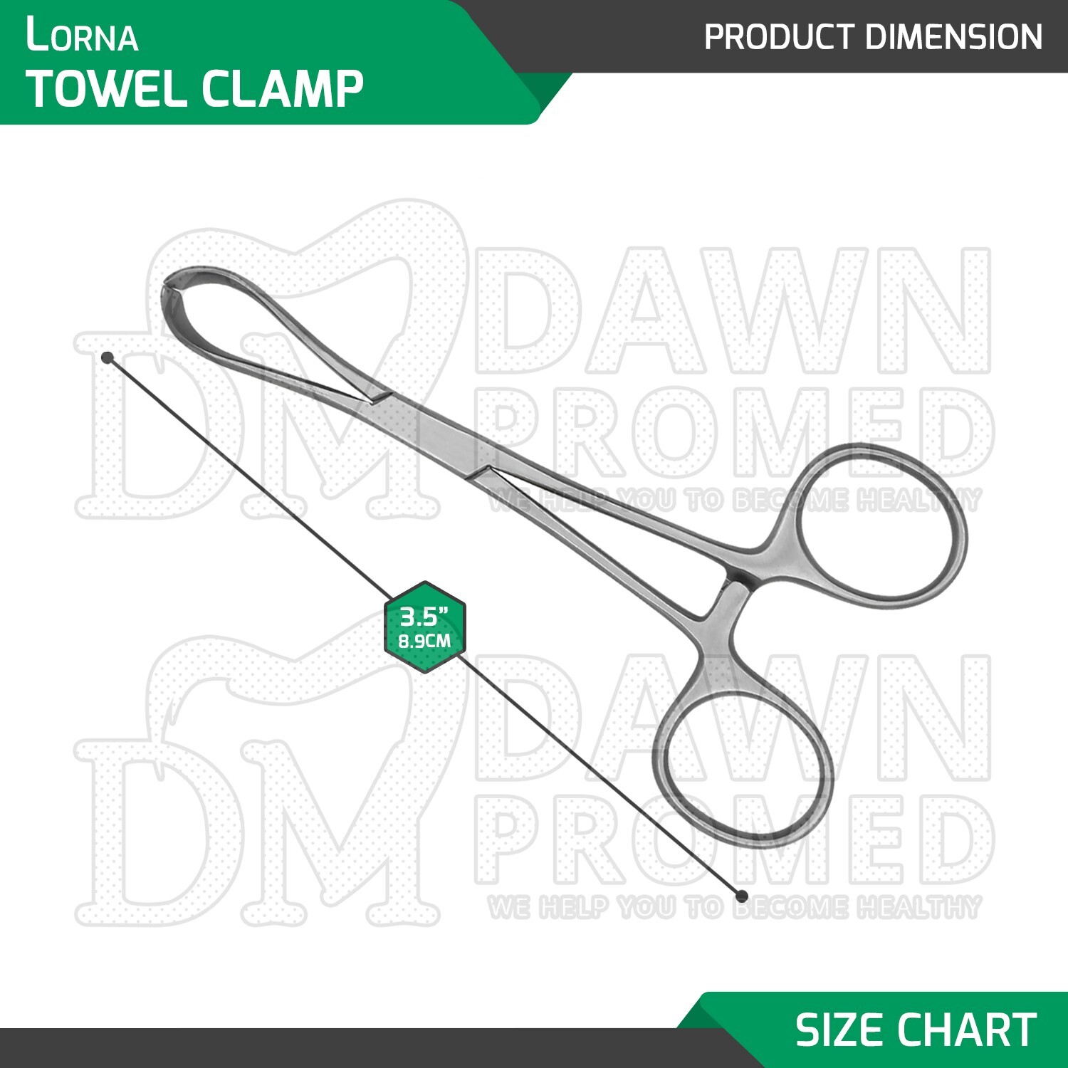 4 Pcs Lorna Towel Clamps Non-Perforating 3.5" 4" 4.5" 5.25" Surgical Forceps Set
