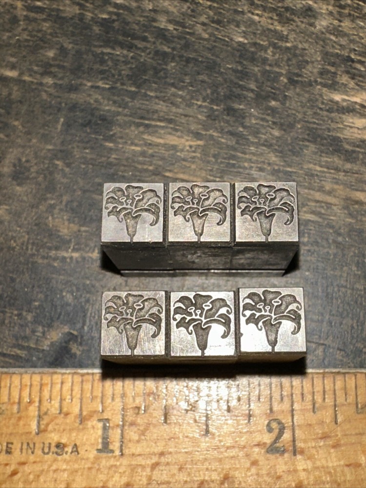 Print Blocks “ 6 Beautiful Flowers “ Lead Blocks, Nice Image!