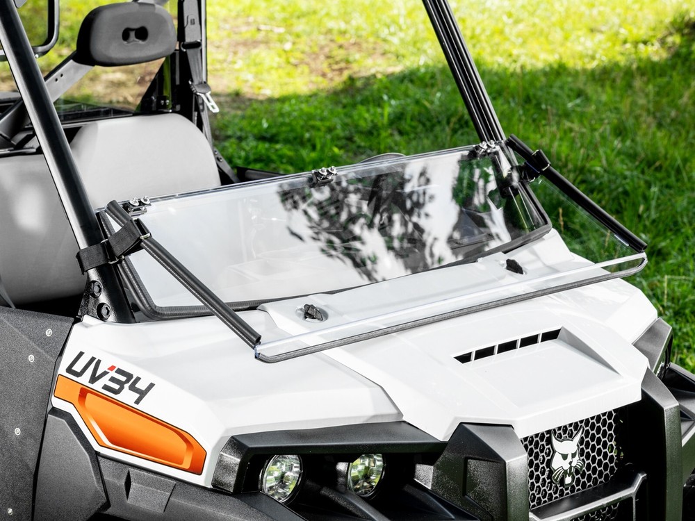 SuperATV Standard Flip Down Windshield Bobcat UV34 -Clear