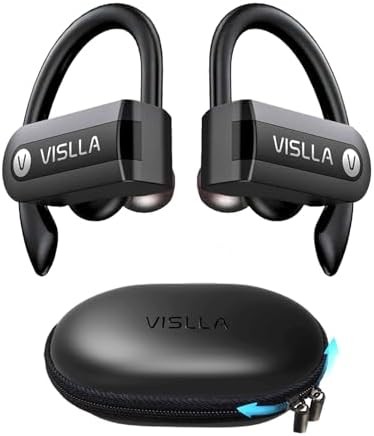 Vislla Wireless Bluetooth Earbuds with Earhooks, 82H Battery