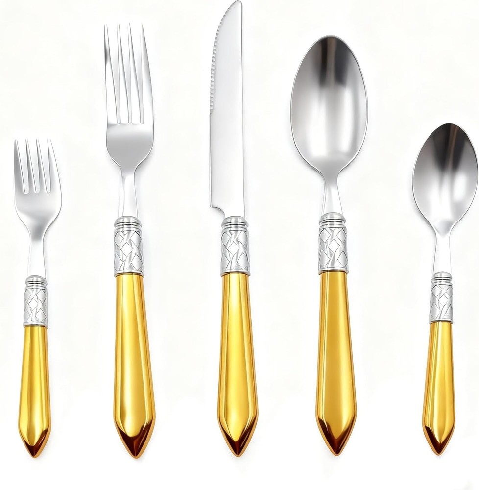 40 Piece Silverware Set Service for 8, Flatware Set, Premium Stainless Steel