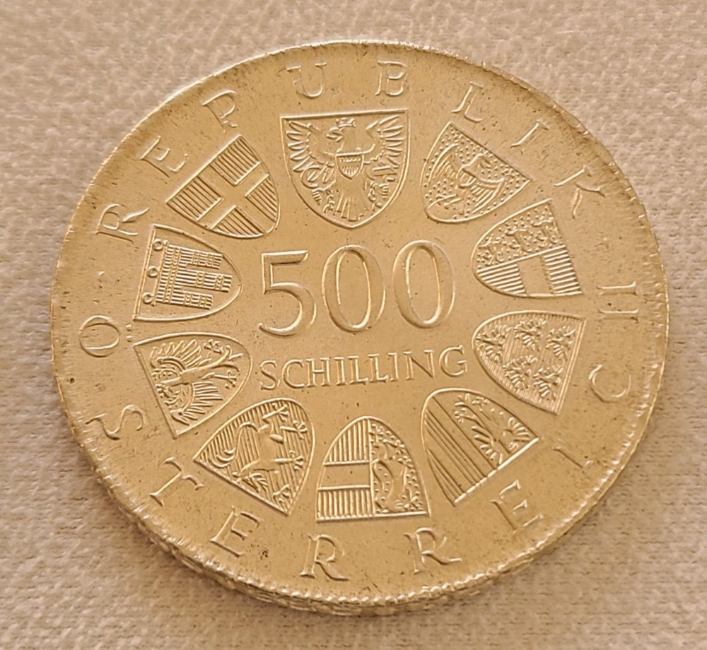 1982 Austria 500 schilling silver coin - St. Severin commemorative