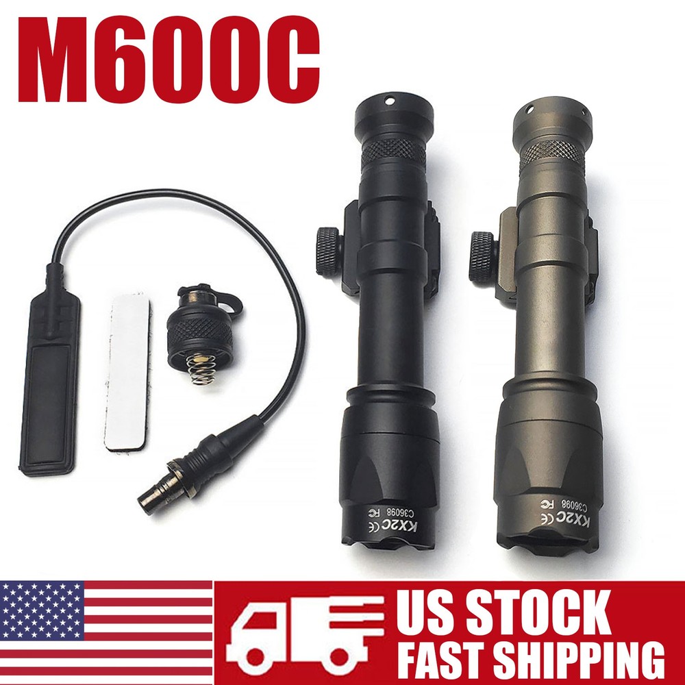 M600C LED Flashlight with Remote Switch 500LM Hunting Light 20mm Rail Mounted US
