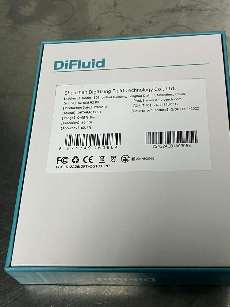 Difluid R2 PP Ultimate 0-95%Brix Digital Refractometer DFT-PP0195B New open box