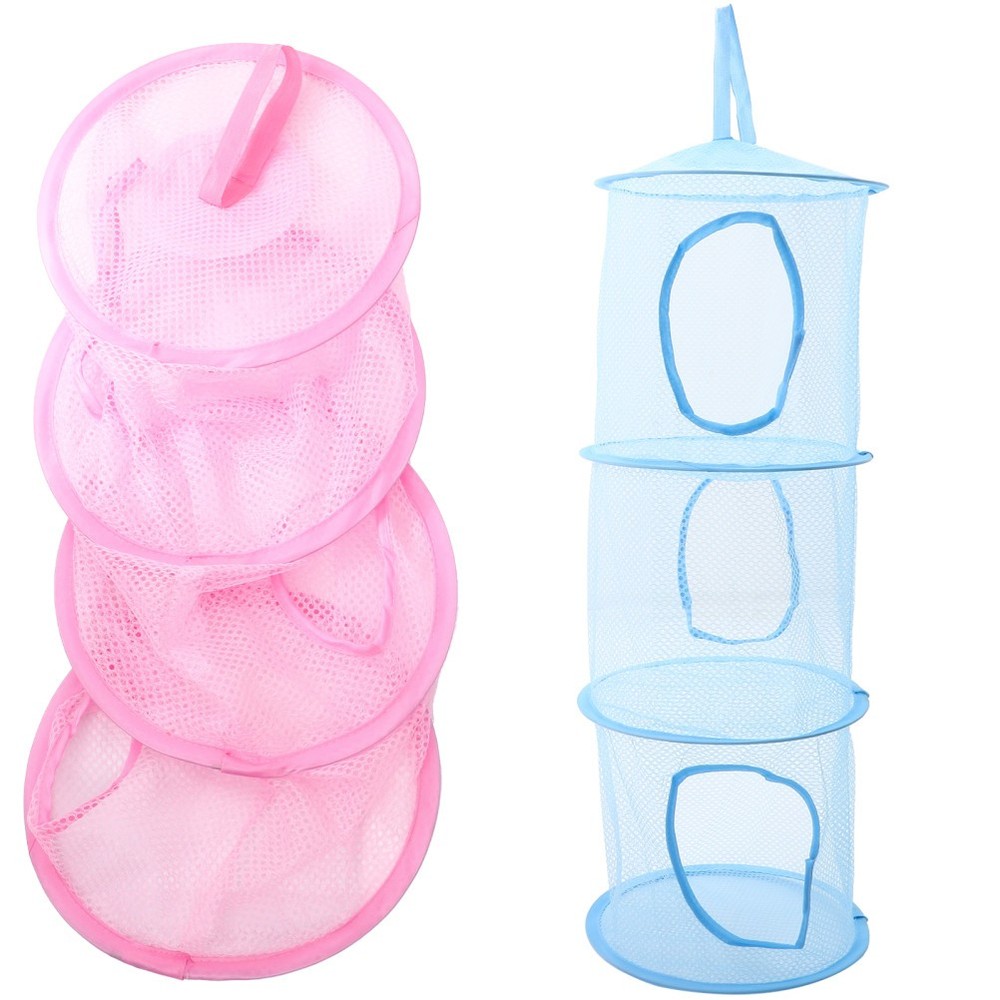 2 Pcs Hanging Mesh Organizer Multi Layer Foldable Drying Net For Plush Toys