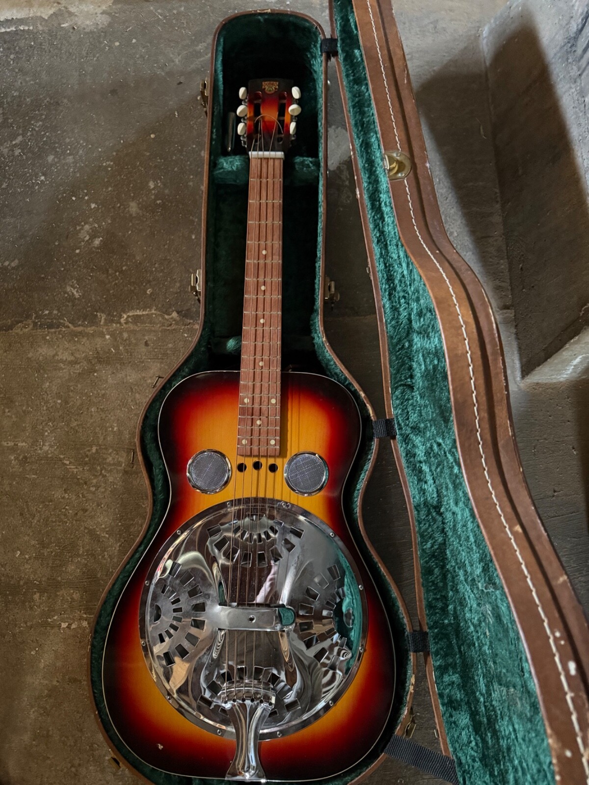 1975 Dobro D-60 square neck resonator guitar.