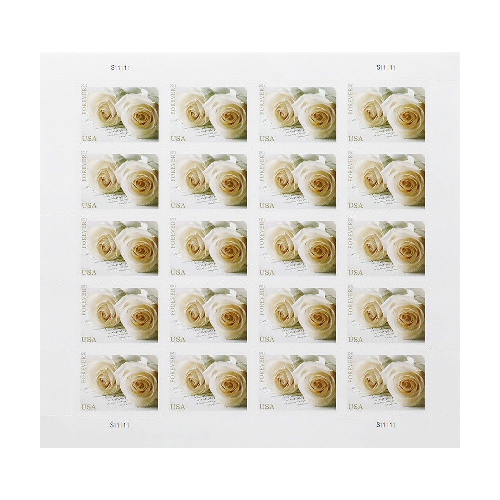 3 Sheets 60 FOREVER STAMPS White Rose Wedding